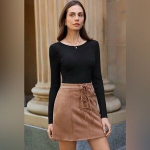 ❌SOLD❌SHEIN mini skirt| Frenchy lace up